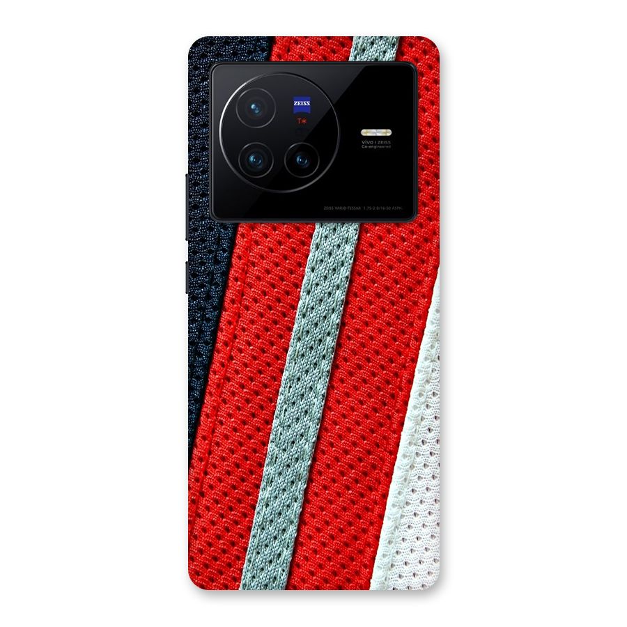 Black Red Grey Stripes Back Case for Vivo X80