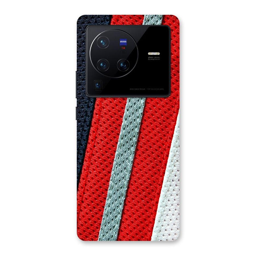 Black Red Grey Stripes Back Case for Vivo X80 Pro