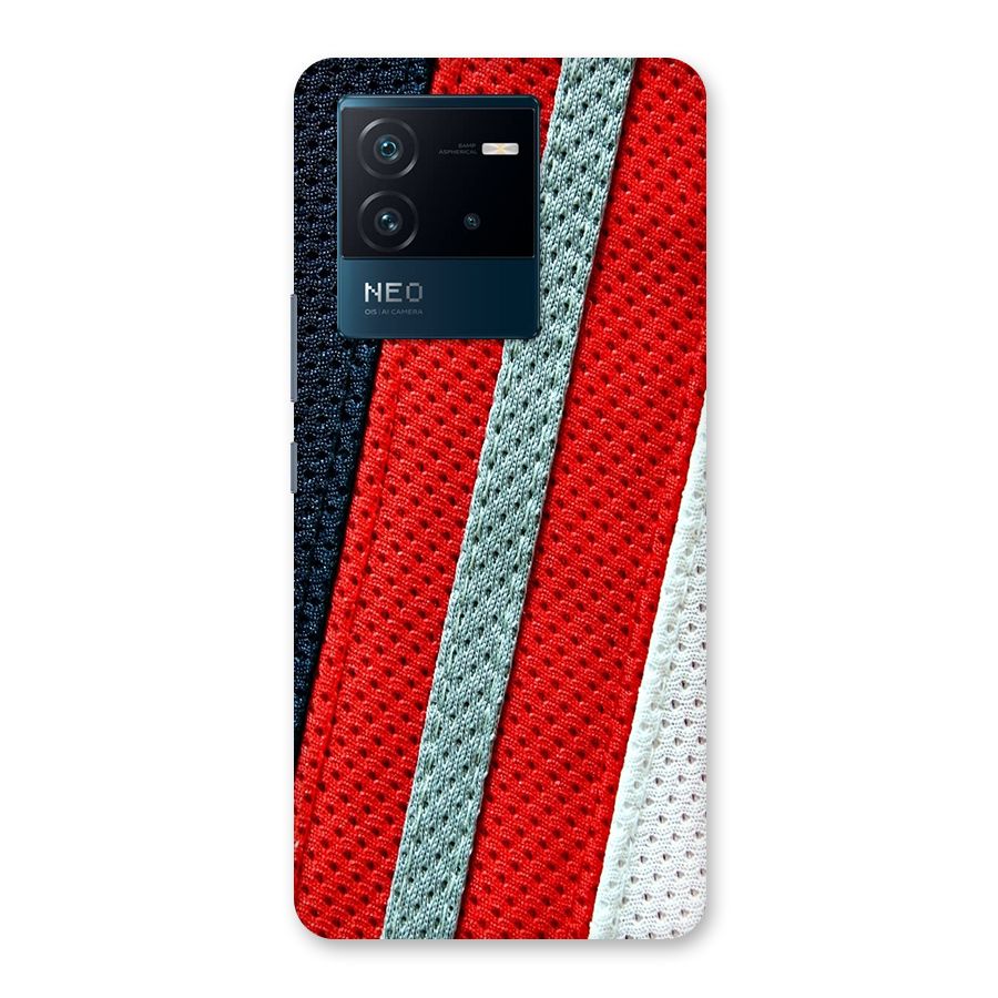 Black Red Grey Stripes Back Case for Vivo iQOO Neo 6 5G