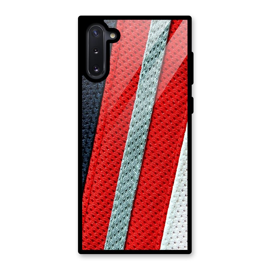 Black Red Grey Stripes Glass Back Case for Galaxy Note 10