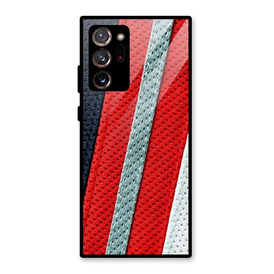 Black Red Grey Stripes Glass Back Case for Galaxy Note 20 Ultra
