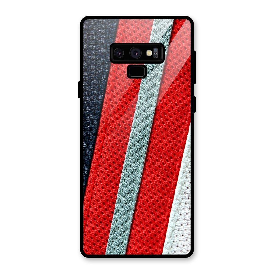 Black Red Grey Stripes Glass Back Case for Galaxy Note 9