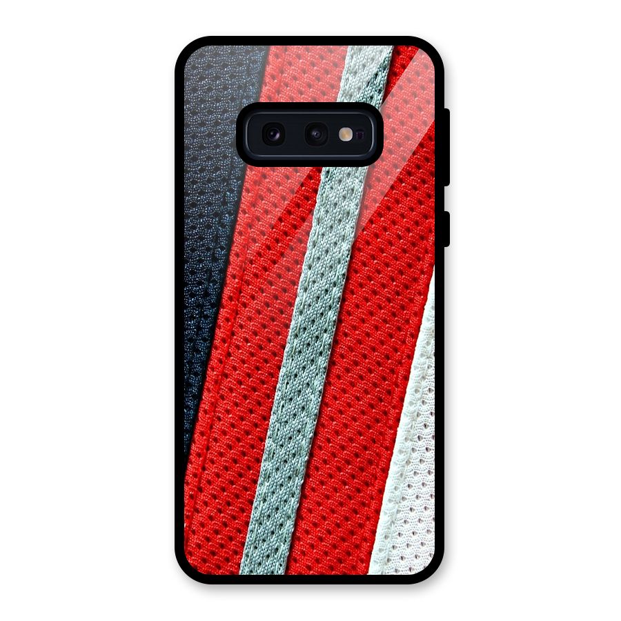 Black Red Grey Stripes Glass Back Case for Galaxy S10e