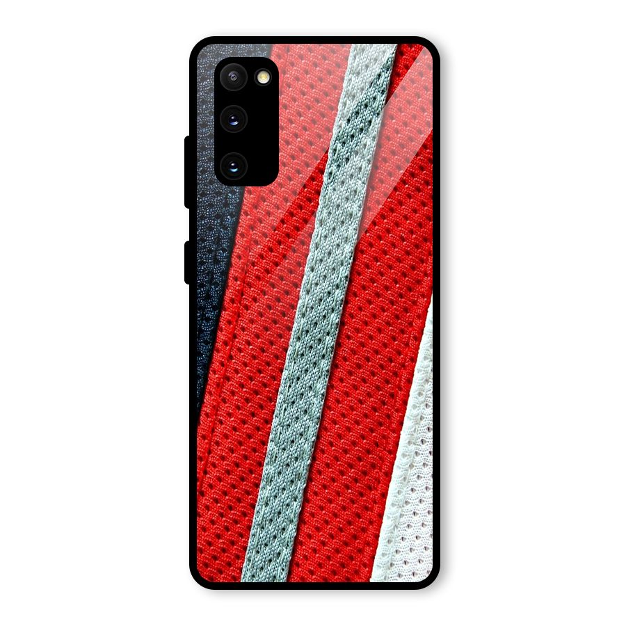 Black Red Grey Stripes Glass Back Case for Galaxy S20 FE 5G