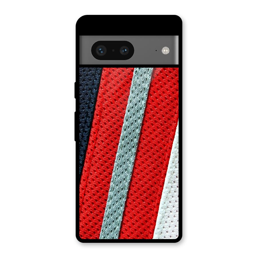 Black Red Grey Stripes Glass Back Case for Google Pixel 7
