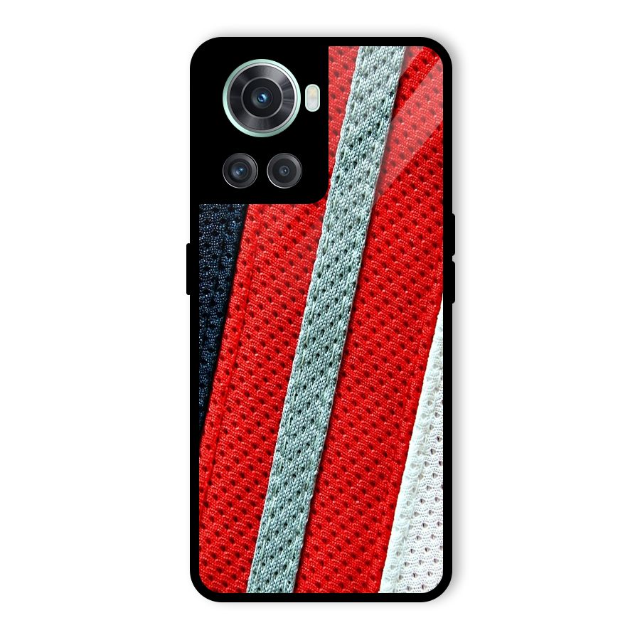 Black Red Grey Stripes Glass Back Case for OnePlus 10R
