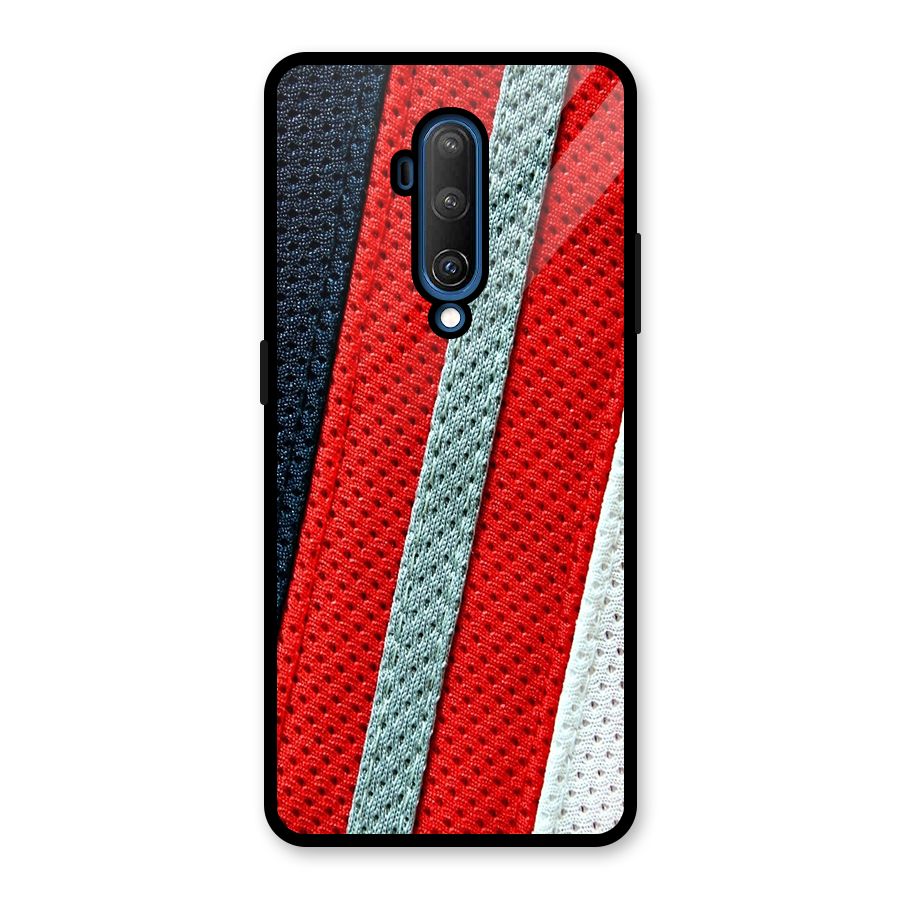 Black Red Grey Stripes Glass Back Case for OnePlus 7T Pro