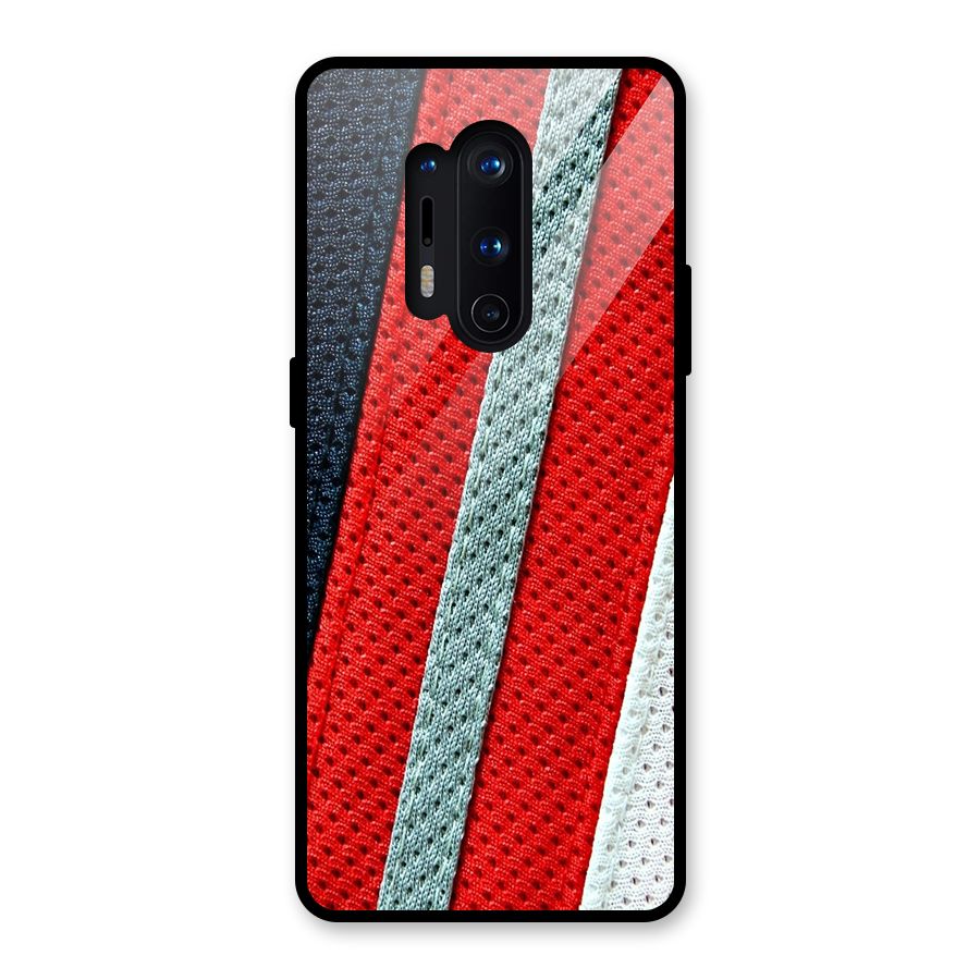 Black Red Grey Stripes Glass Back Case for OnePlus 8 Pro