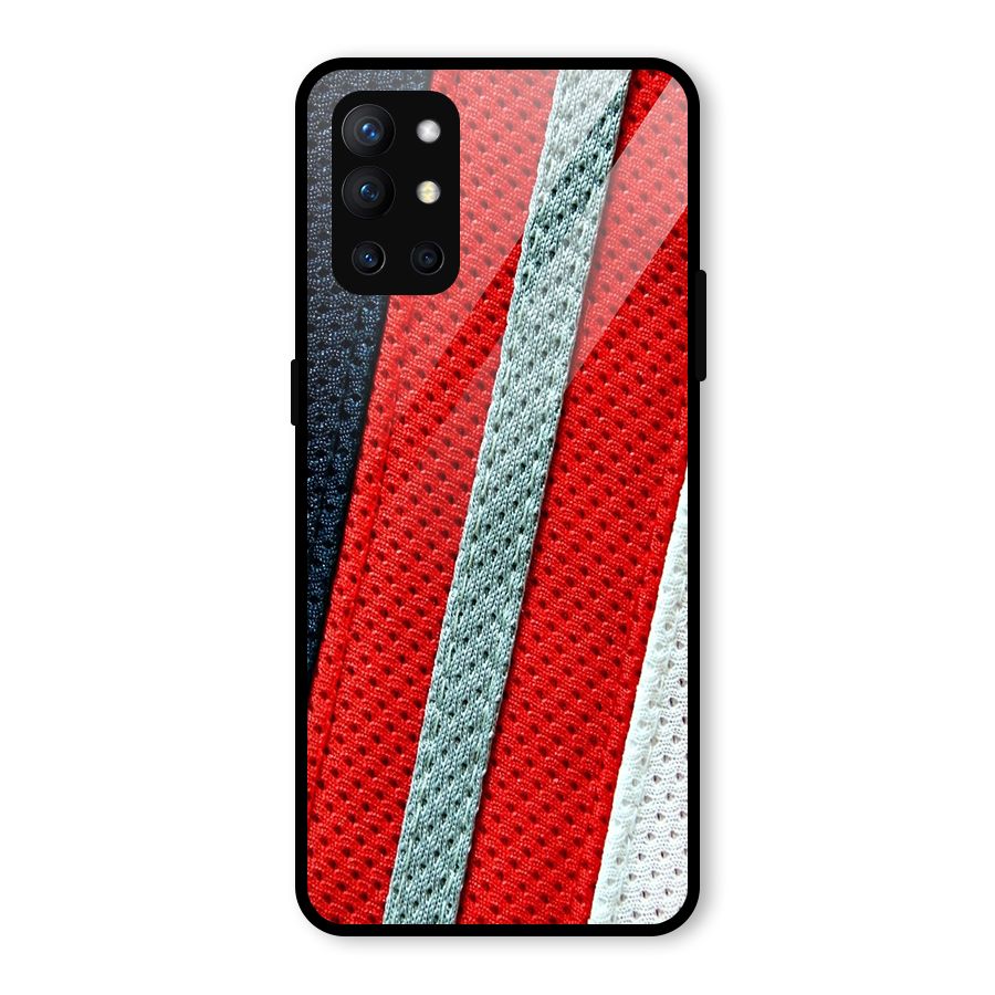 Black Red Grey Stripes Glass Back Case for OnePlus 9R