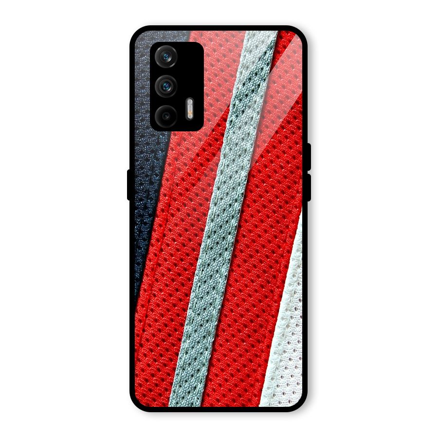 Black Red Grey Stripes Glass Back Case for Realme GT 5G