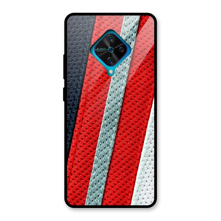 Black Red Grey Stripes Glass Back Case for Vivo S1 Pro