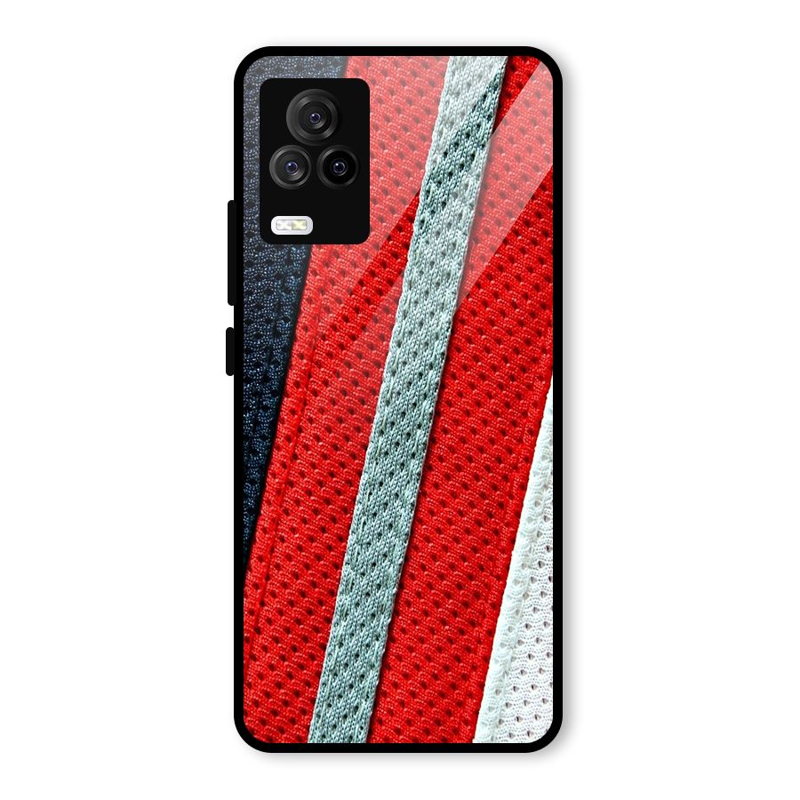 Black Red Grey Stripes Glass Back Case for Vivo iQOO 7 Legend 5G