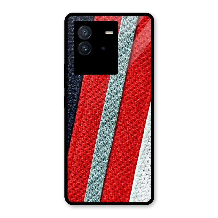 Black Red Grey Stripes Glass Back Case for Vivo iQOO Neo 6 5G