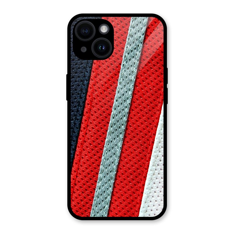 Black Red Grey Stripes Glass Back Case for iPhone 14