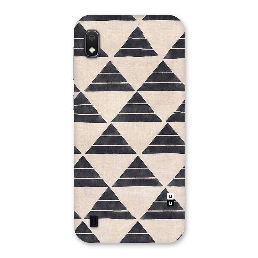 Black Slant Triangles Back Case for Galaxy A10