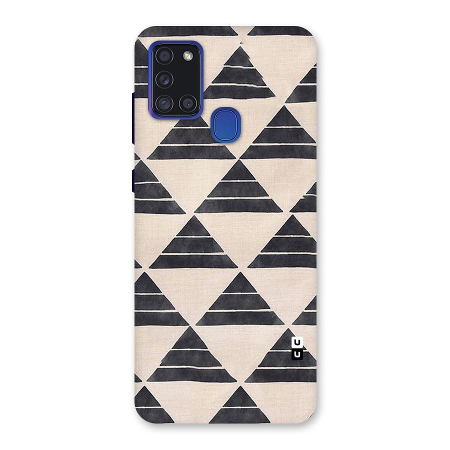 Black Slant Triangles Back Case for Galaxy A21s