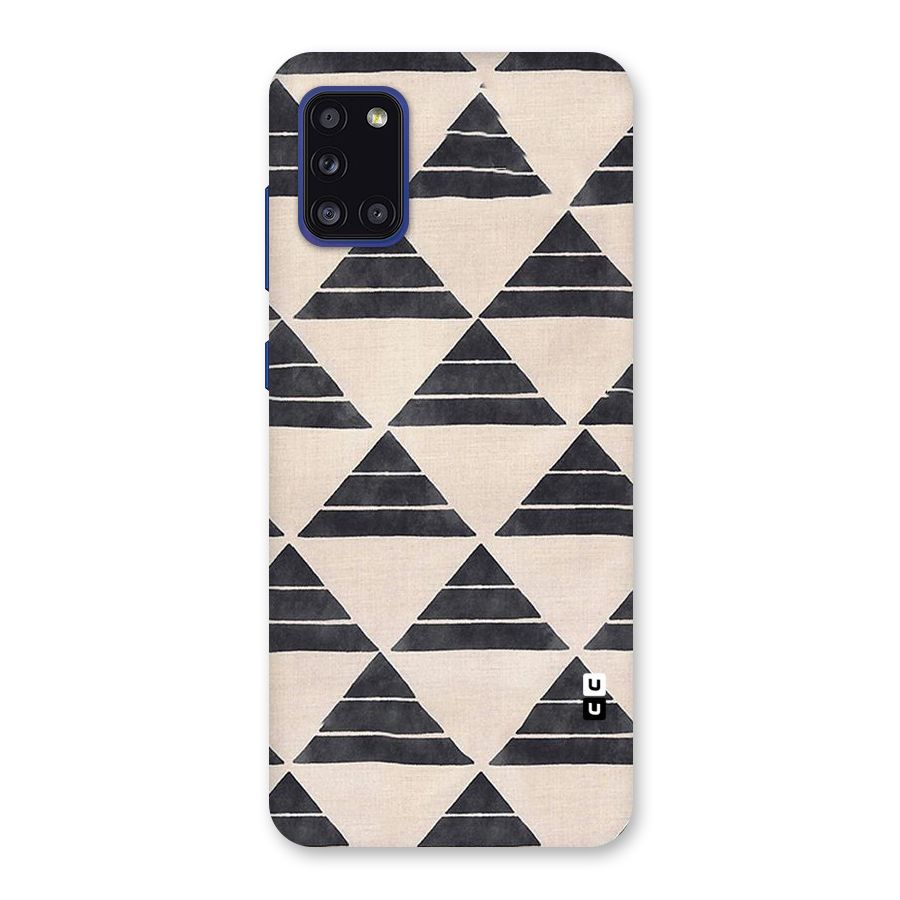 Black Slant Triangles Back Case for Galaxy A31