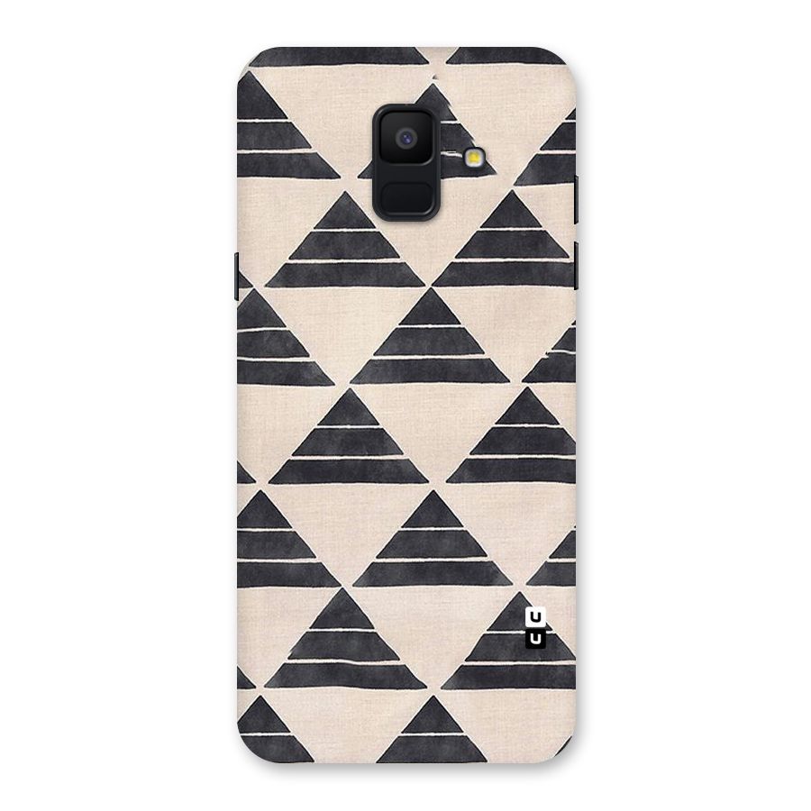 Black Slant Triangles Back Case for Galaxy A6 (2018)