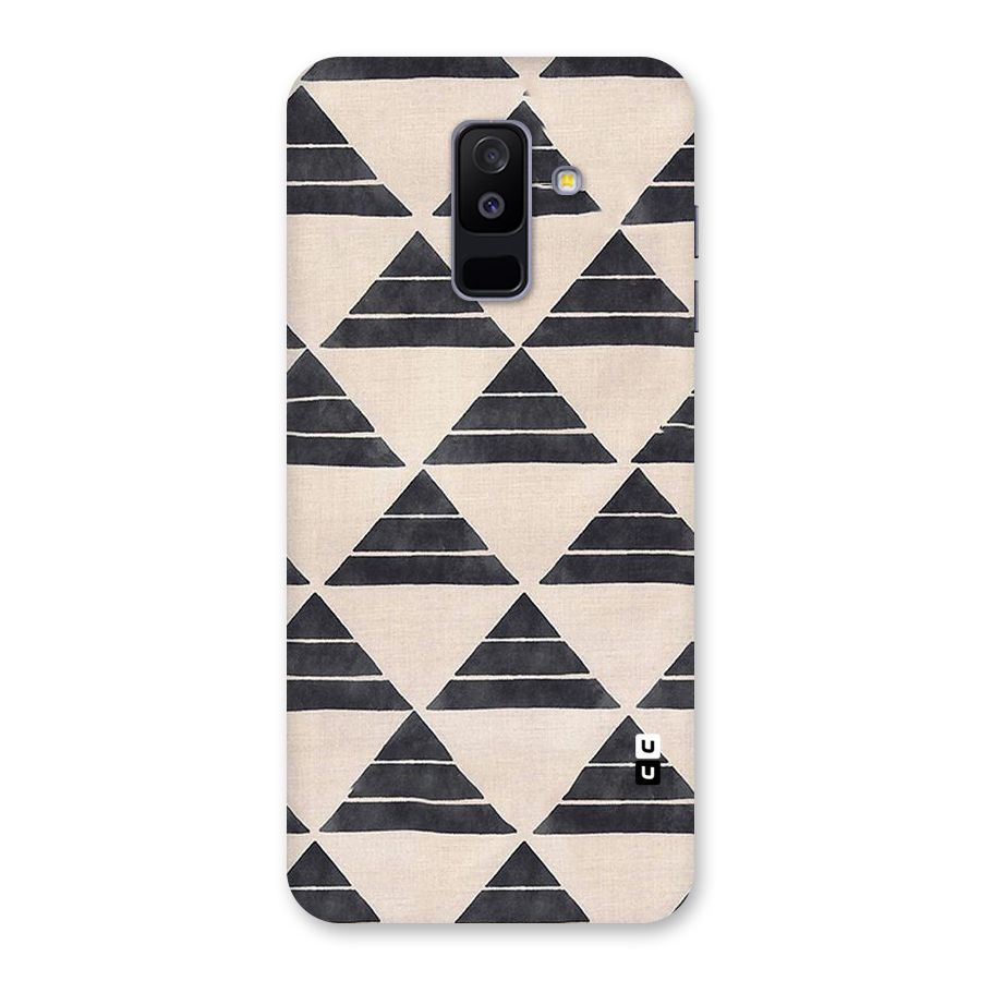 Black Slant Triangles Back Case for Galaxy A6 Plus
