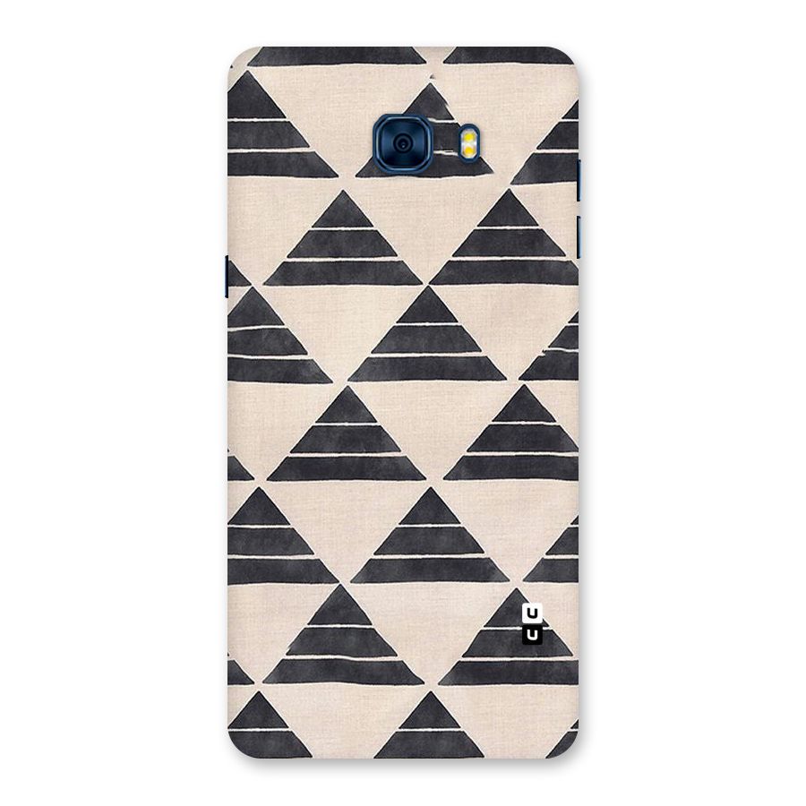 Black Slant Triangles Back Case for Galaxy C7 Pro