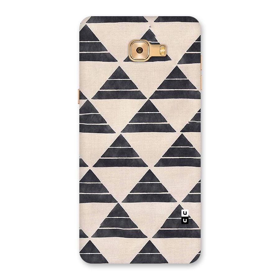 Black Slant Triangles Back Case for Galaxy C9 Pro