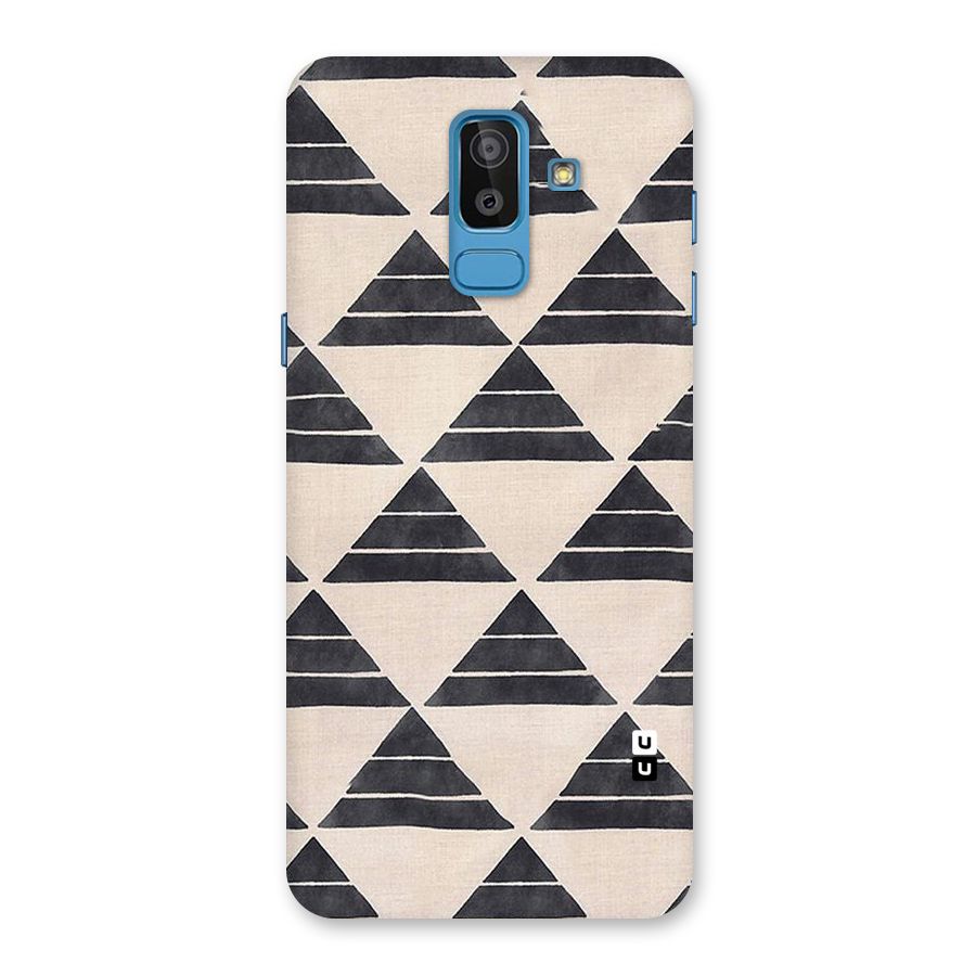 Black Slant Triangles Back Case for Galaxy J8