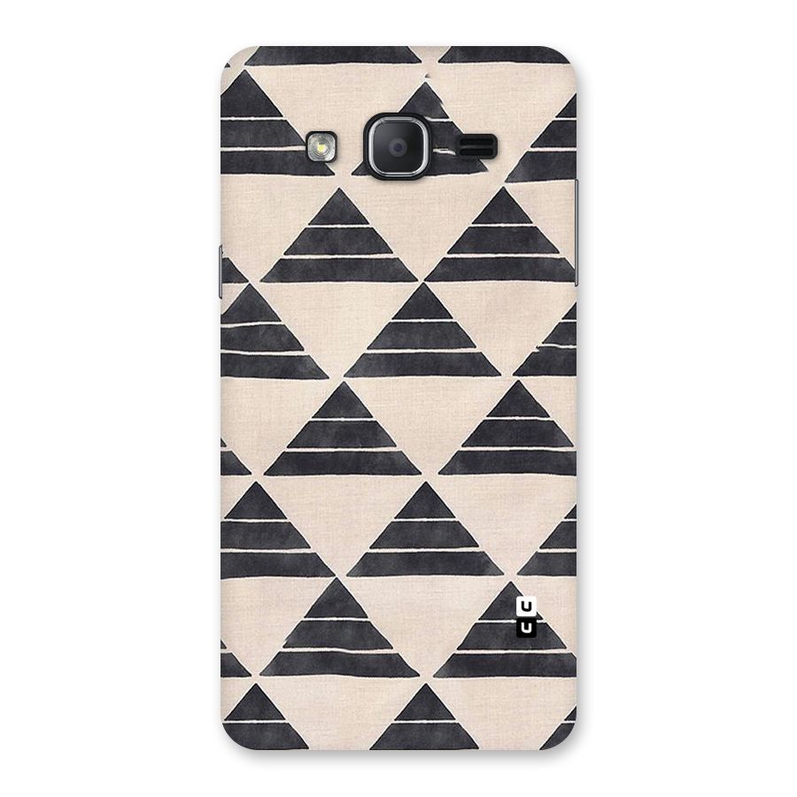 Black Slant Triangles Back Case for Galaxy On7 2015