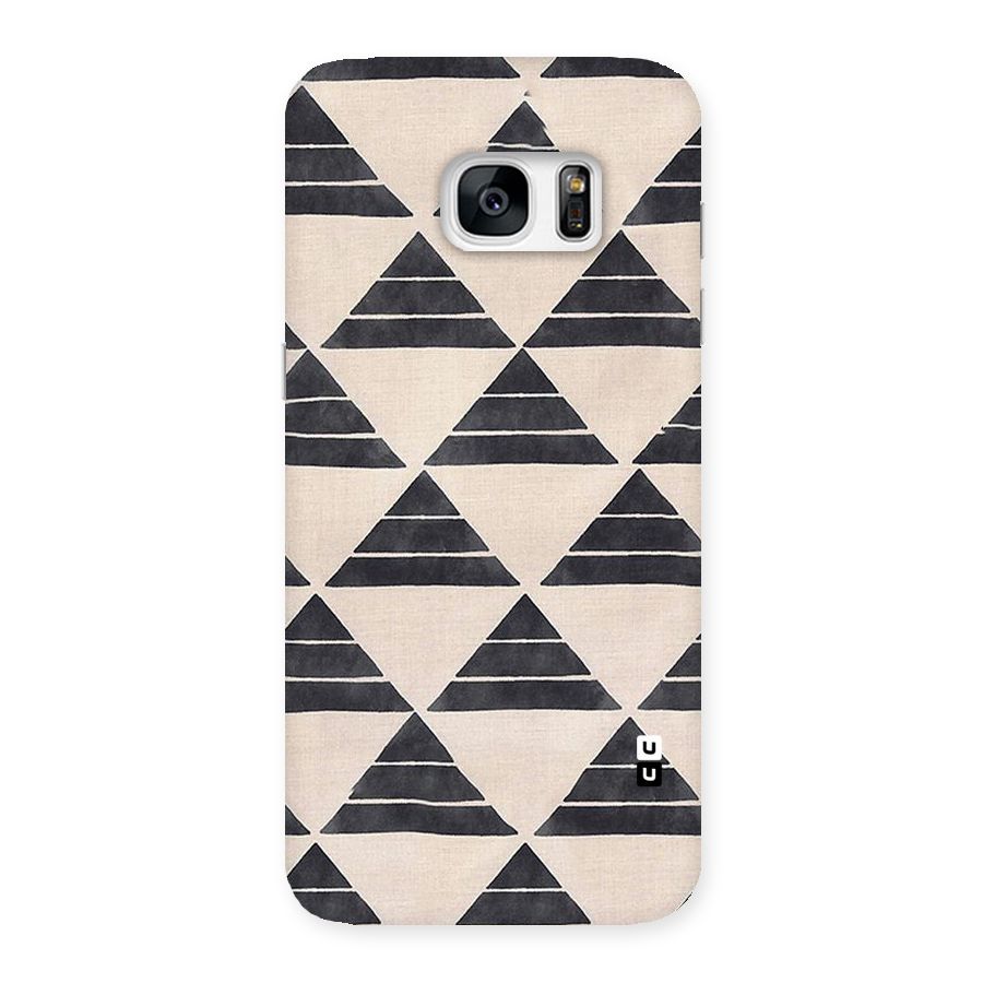 Black Slant Triangles Back Case for Galaxy S7 Edge