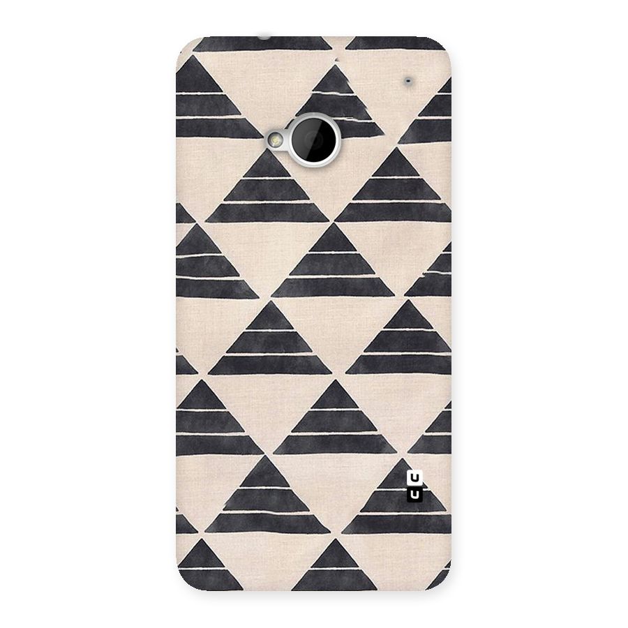 Black Slant Triangles Back Case for HTC One M7