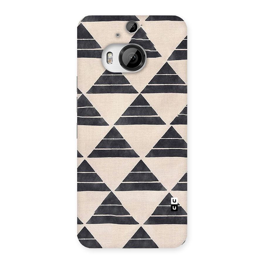 Black Slant Triangles Back Case for HTC One M9 Plus