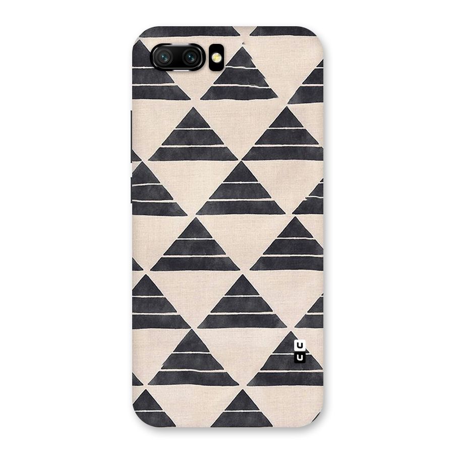 Black Slant Triangles Back Case for Honor 10