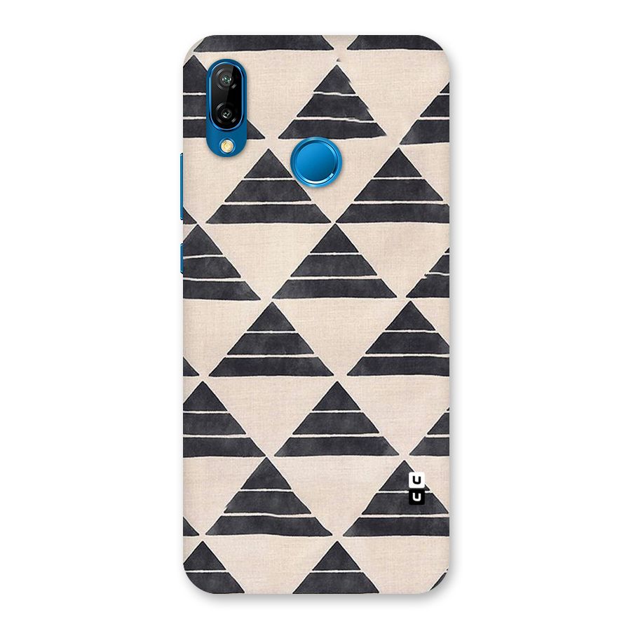Black Slant Triangles Back Case for Huawei P20 Lite