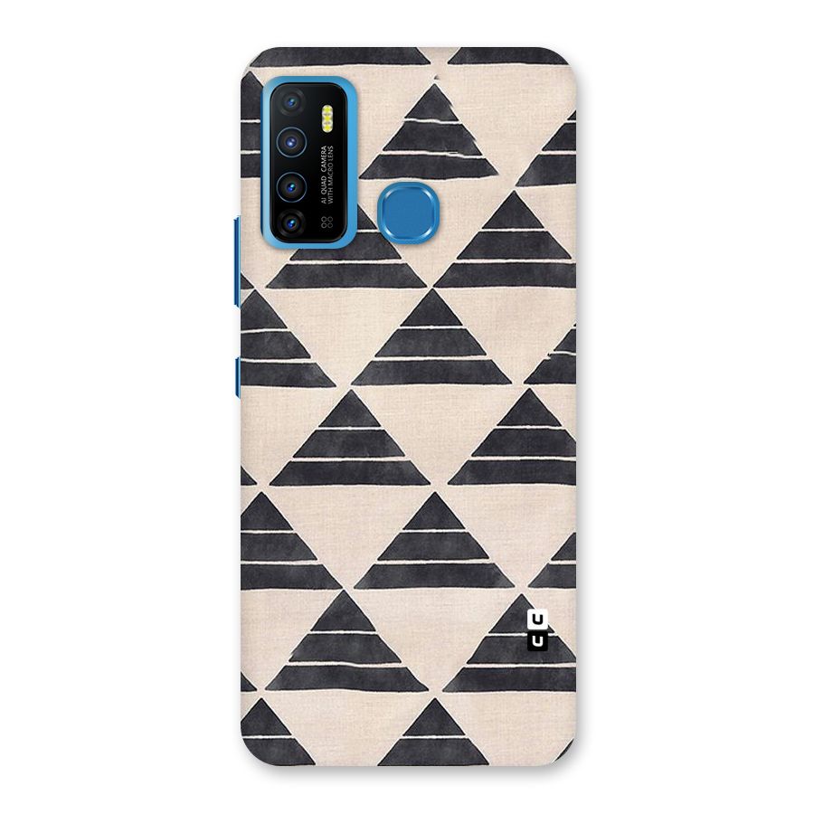Black Slant Triangles Back Case for Infinix Hot 9