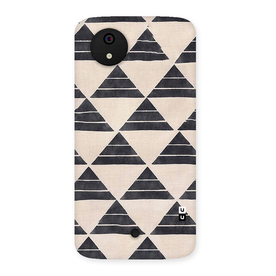 Black Slant Triangles Back Case for Micromax Canvas A1