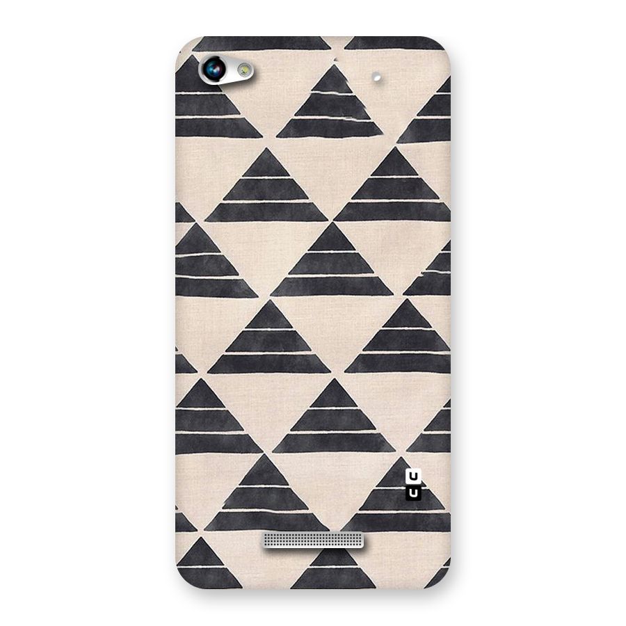 Black Slant Triangles Back Case for Micromax Hue 2
