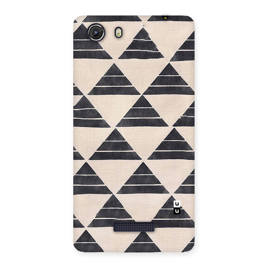 Black Slant Triangles Back Case for Micromax Unite 3