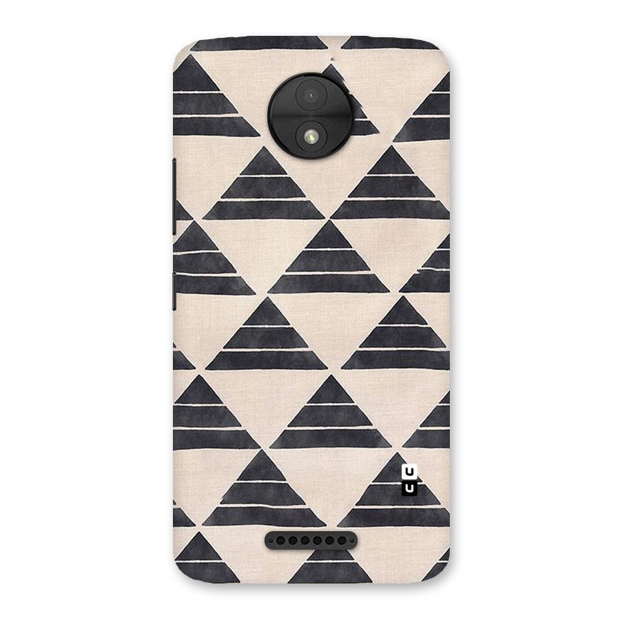 Black Slant Triangles Back Case for Moto C