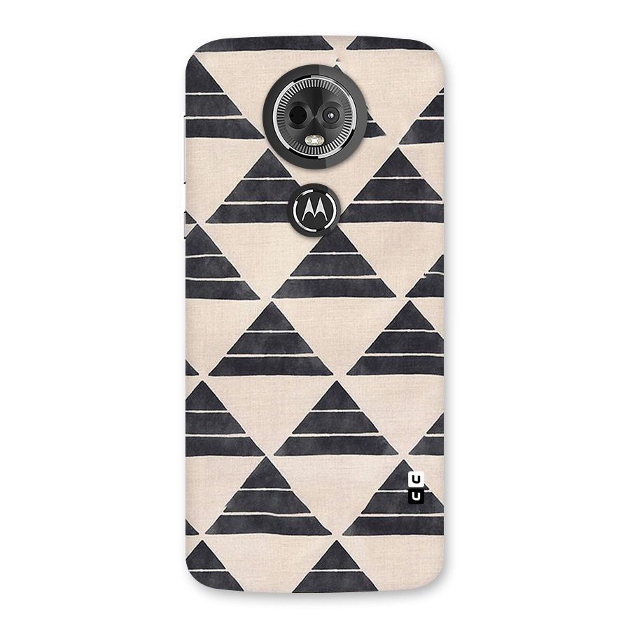 Black Slant Triangles Back Case for Moto E5 Plus