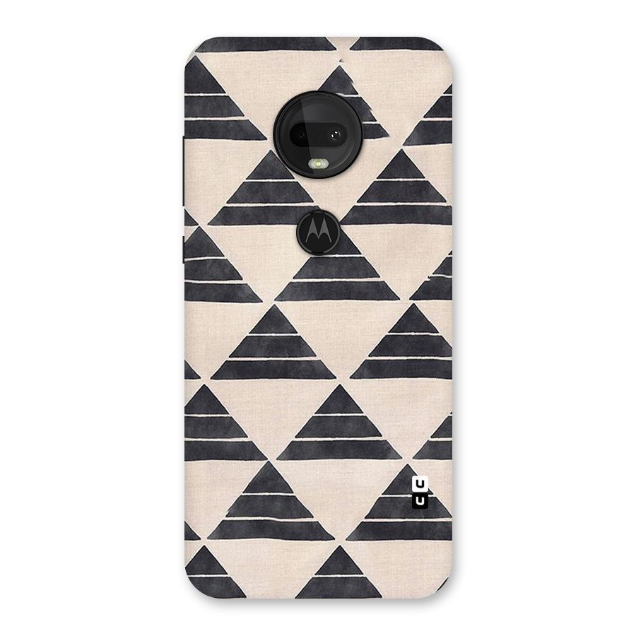 Black Slant Triangles Back Case for Moto G7