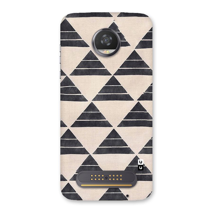 Black Slant Triangles Back Case for Moto Z2 Play