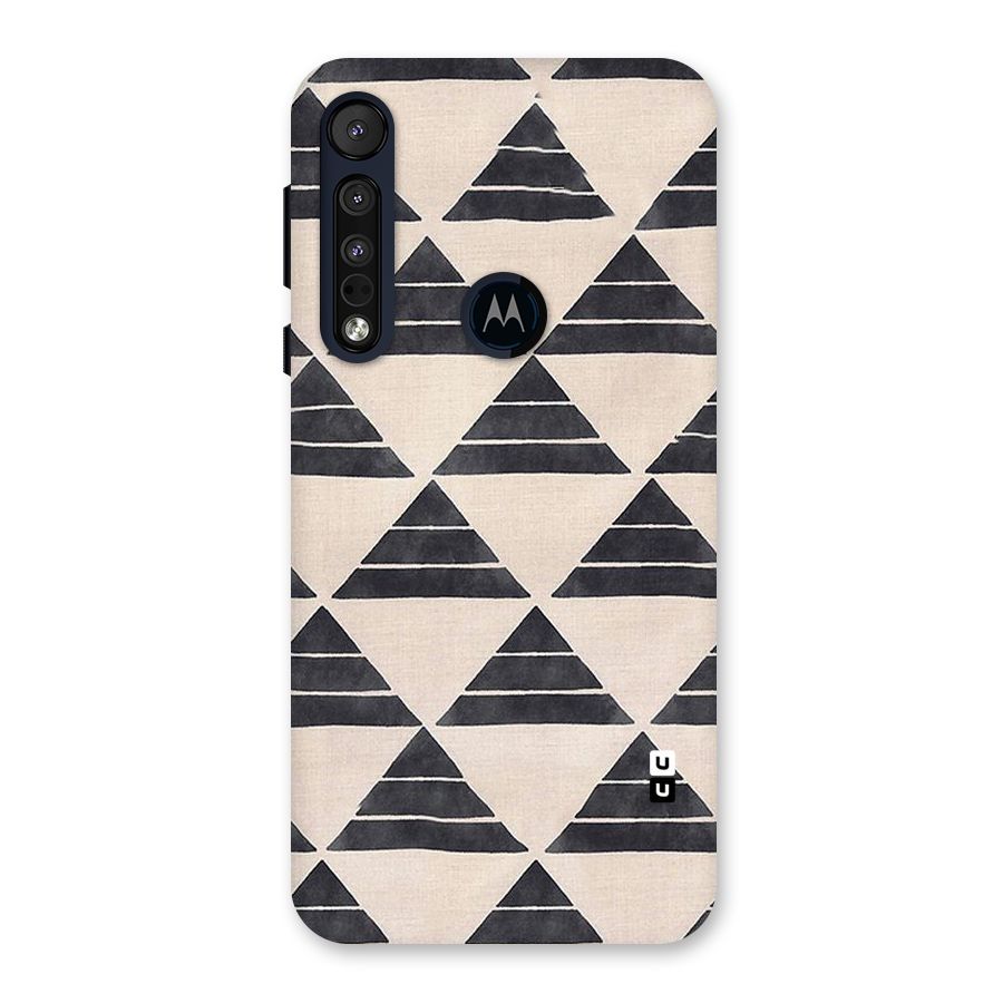 Black Slant Triangles Back Case for Motorola One Macro