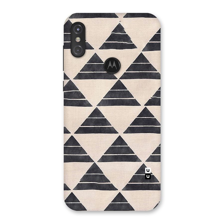 Black Slant Triangles Back Case for Motorola One Power