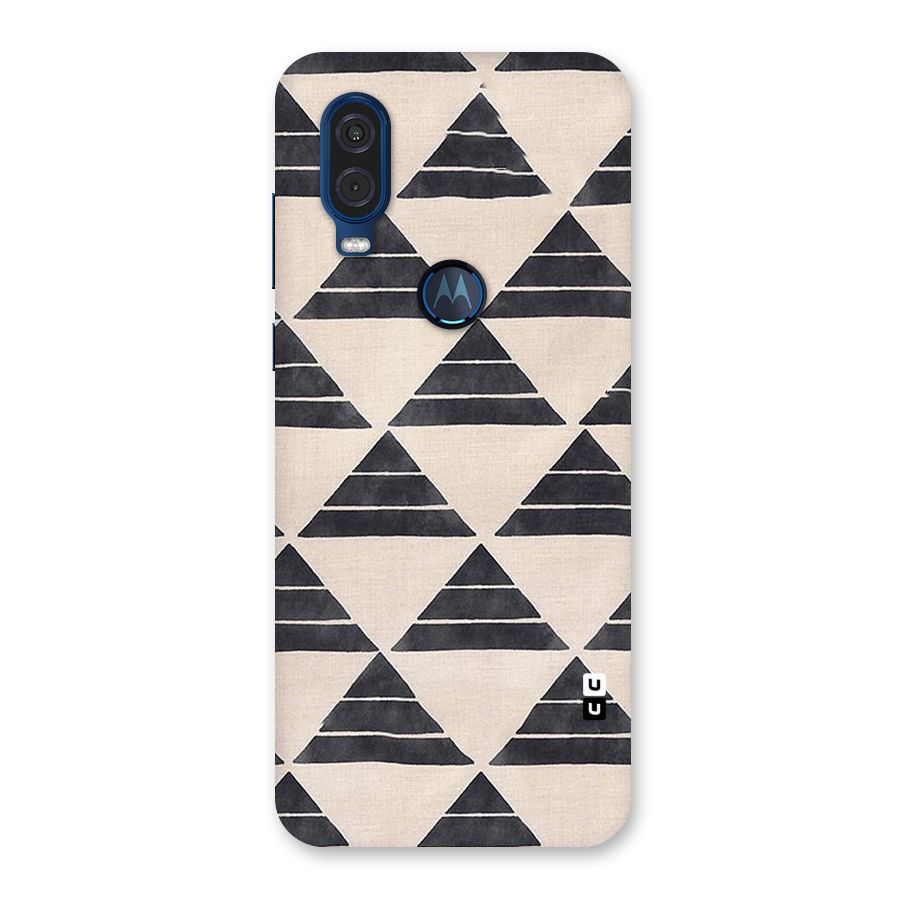 Black Slant Triangles Back Case for Motorola One Vision