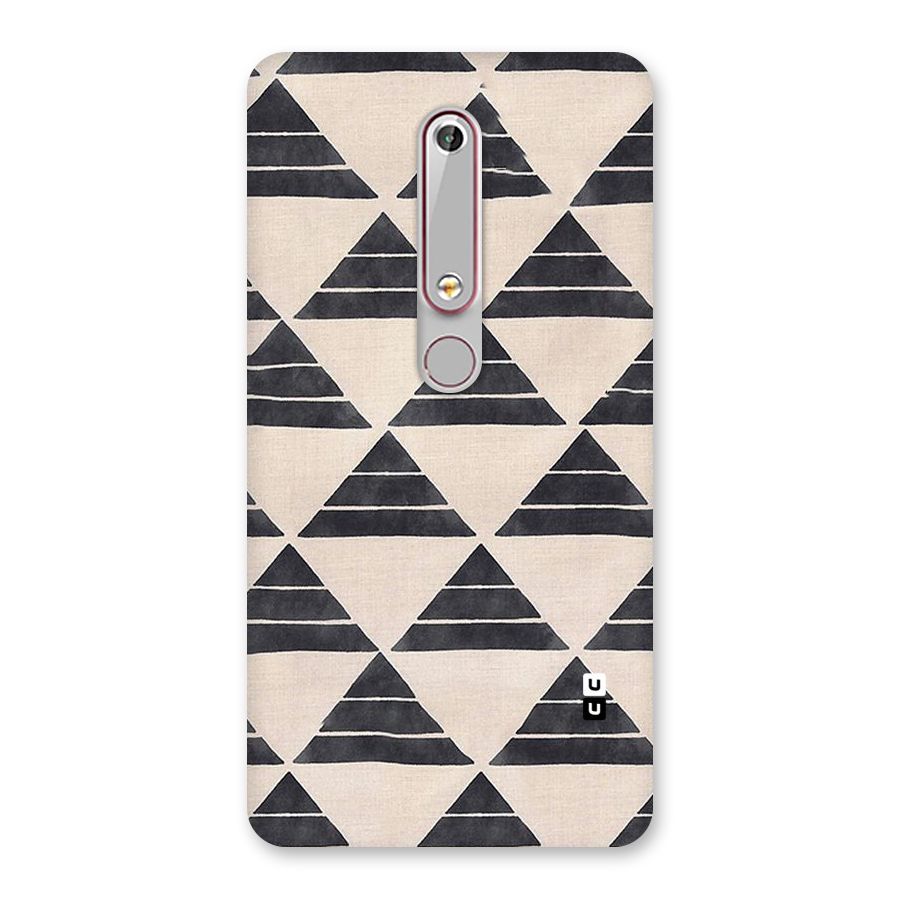 Black Slant Triangles Back Case for Nokia 6.1
