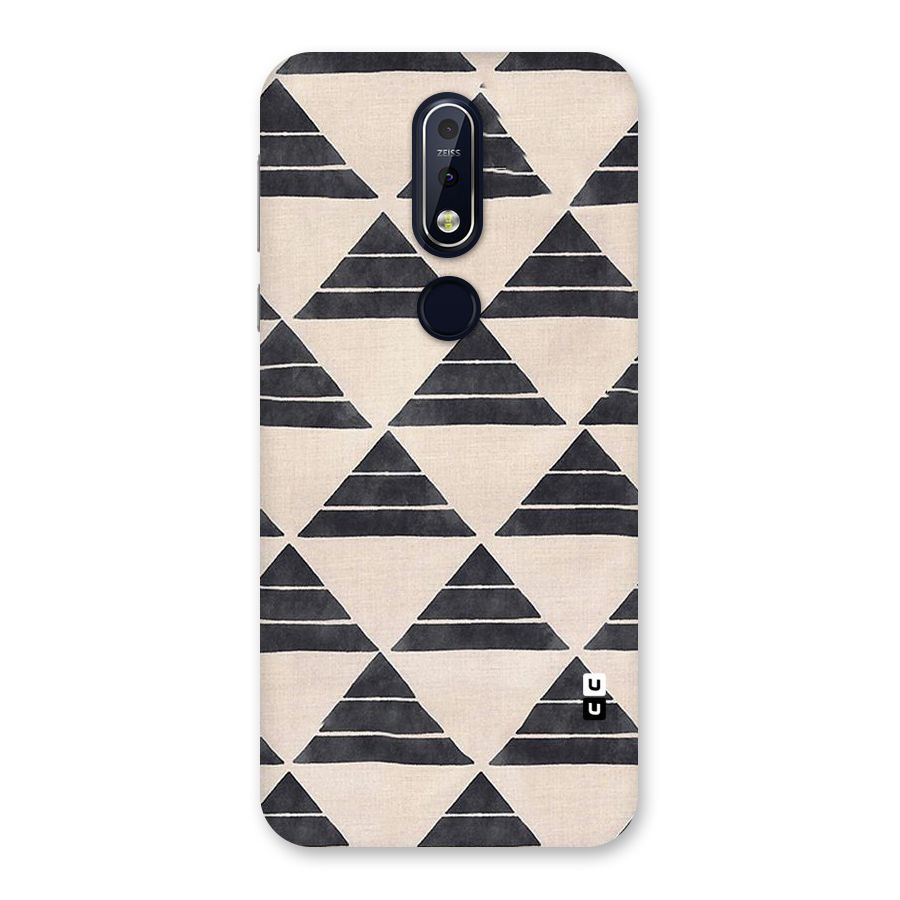 Black Slant Triangles Back Case for Nokia 7.1