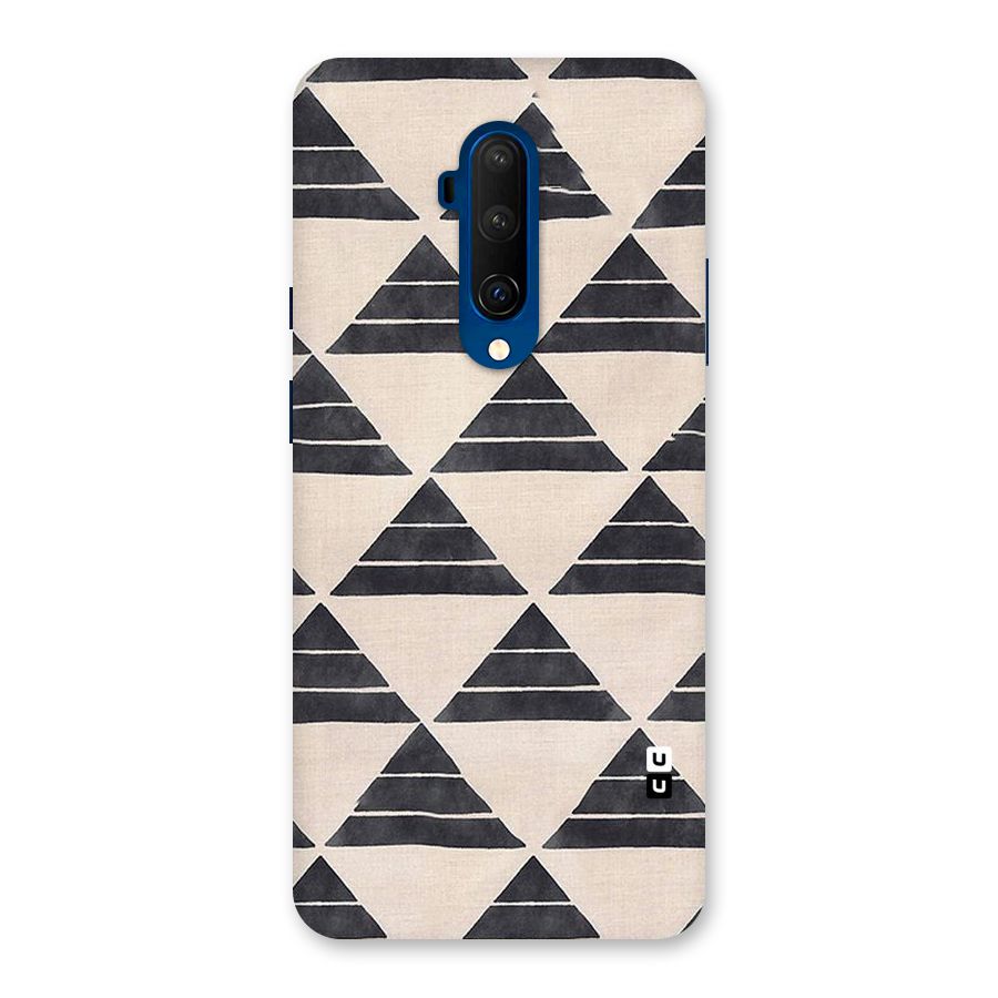 Black Slant Triangles Back Case for OnePlus 7T Pro