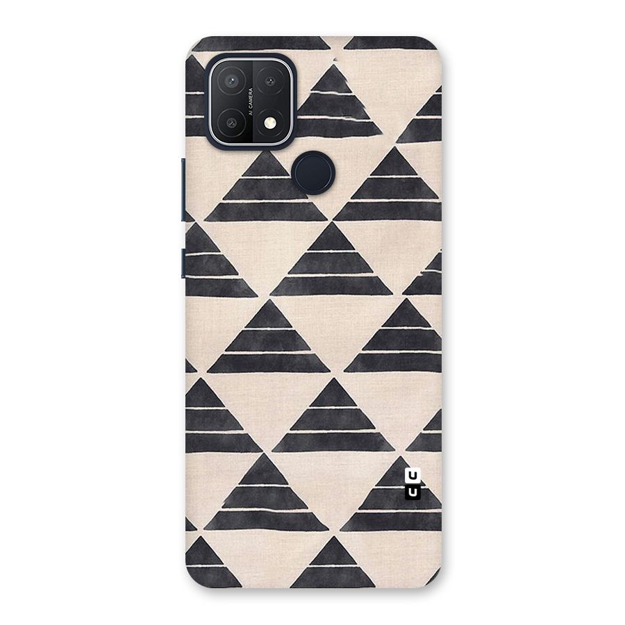 Black Slant Triangles Back Case for Oppo A15
