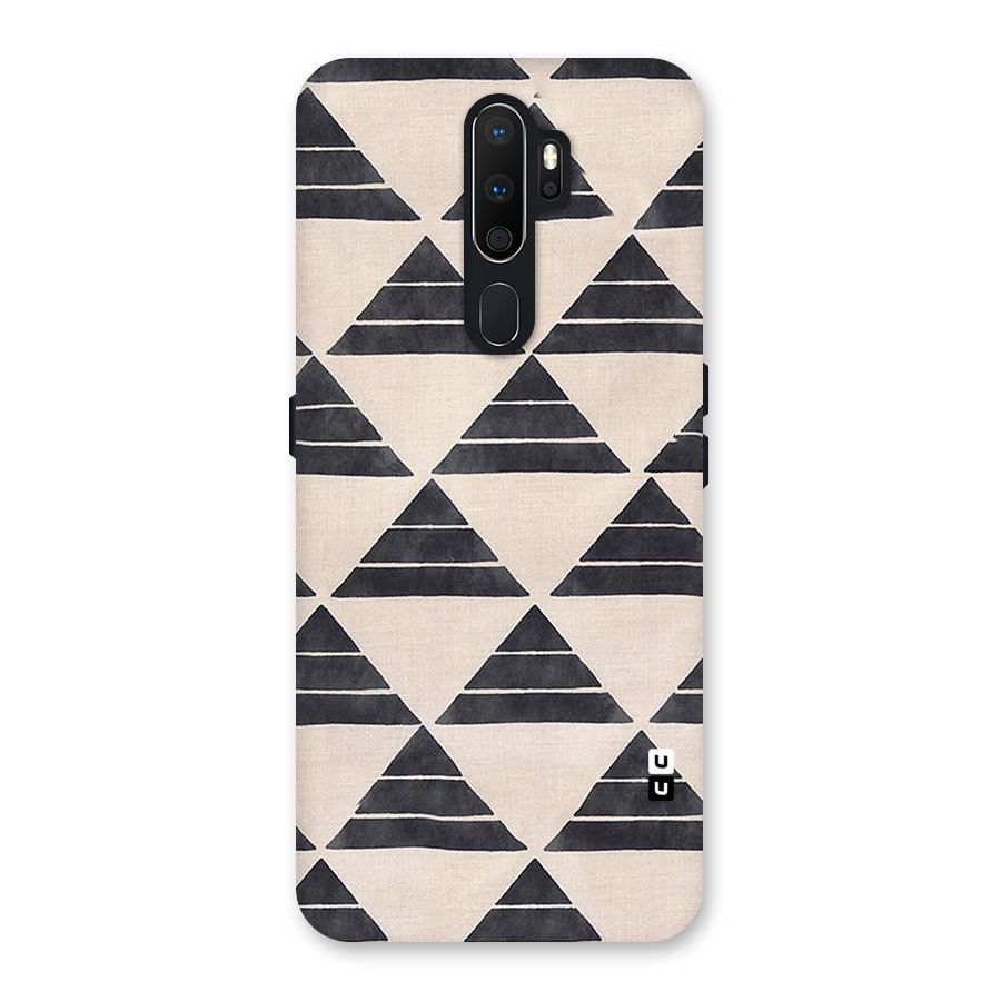 Black Slant Triangles Back Case for Oppo A5 (2020)
