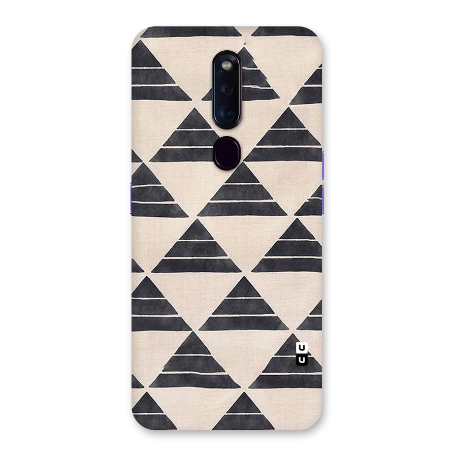 Black Slant Triangles Back Case for Oppo F11 Pro