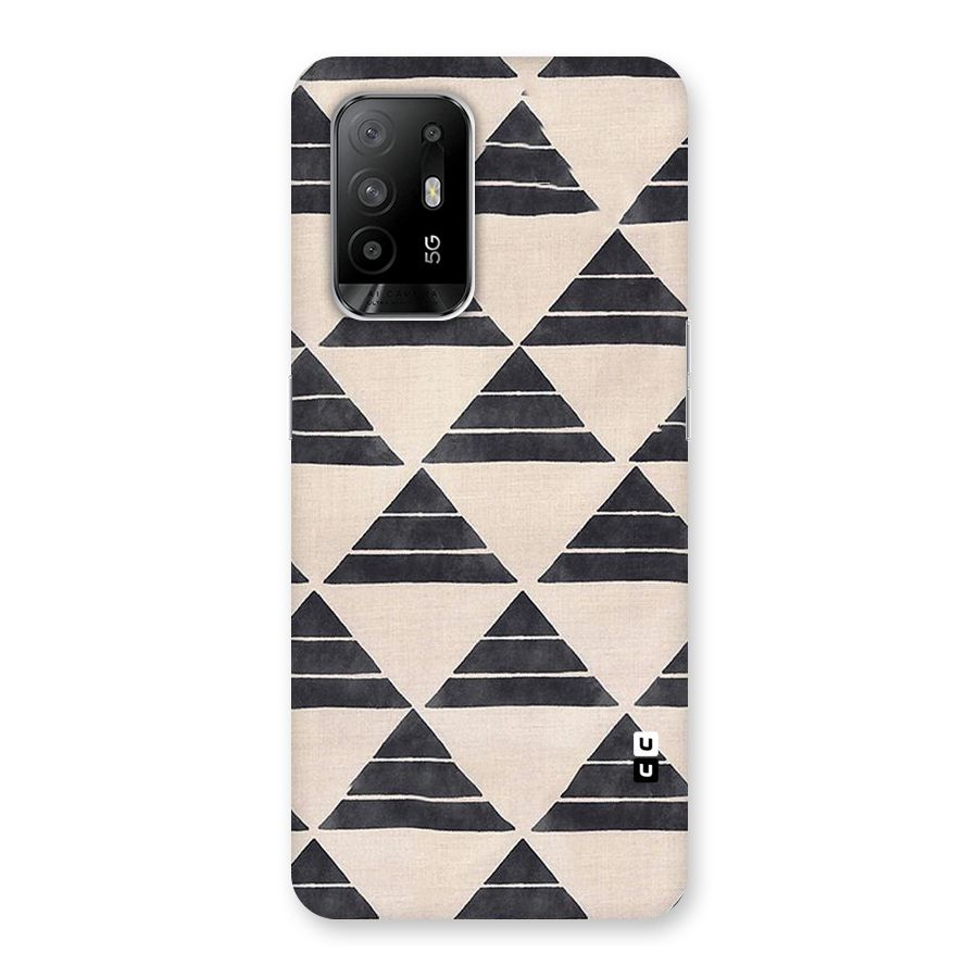 Black Slant Triangles Back Case for Oppo F19 Pro Plus 5G
